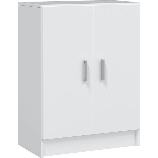 Dmora Armadio Multiuso 2 Ante Pan 37X80H Cm Bianco, 2 Ante 2 Vani-image