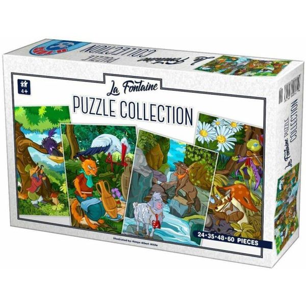 D-TOYS Puzzle Le Favole Di La Fontaine 4In1 (24,35,48,60 Pezzi)-image