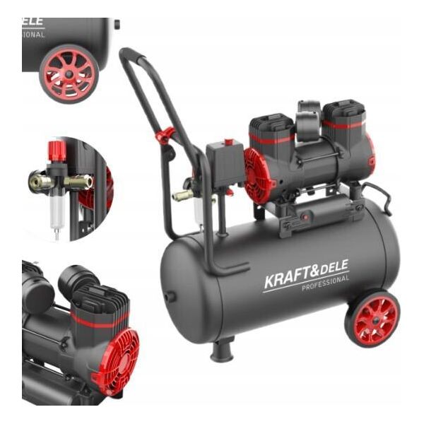 Kraft&Dele KD1390 Compressore Senza Olio 24L 8Bar-image
