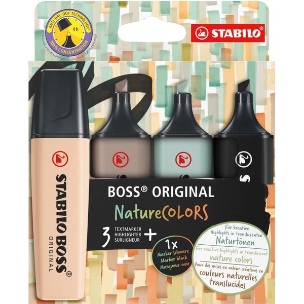Stabilo EO70/4-2-5 Stabilo Boss Original Evidenziatore, Colori Assortiti, 4 Pz.-image