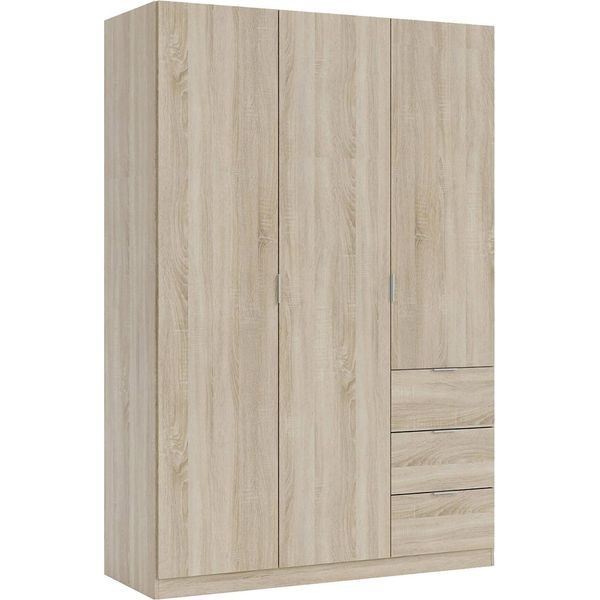 Dmora Guardaroba 3 Ante Ade 52X135 Cm Marrone Rovere, Appendiabiti 3 Ante-image