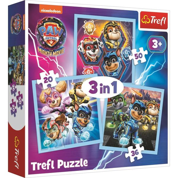 Trefl Puzzle Paw Patrol: Mighty Heroes 3In1 ( 20,36,50 Pezzi)-image