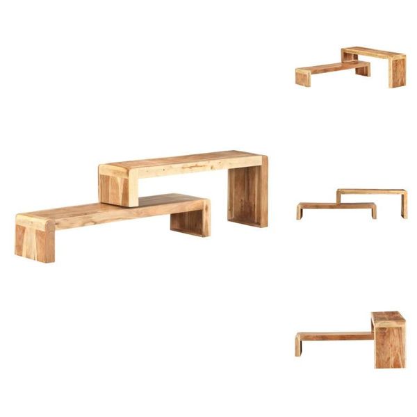 Vidaxl Mobile Tv 2 Pezzi In Legno Massiccio Di Acacia - Mobili Tv-image