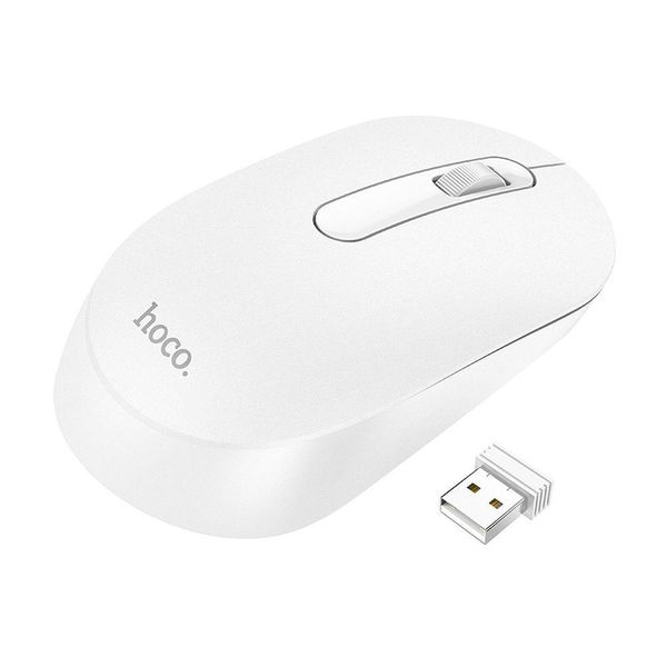 Hoco Mouse Wireless / Mouse Per Computer Platinium 2.4G GM14 Bianco-image