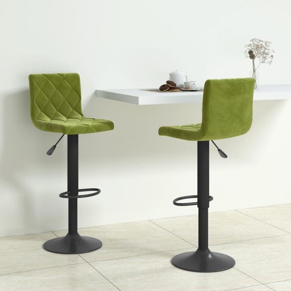 The Living Store Sgabelli Da Bar 2 Pezzi. Velluto Verde Chiaro-image