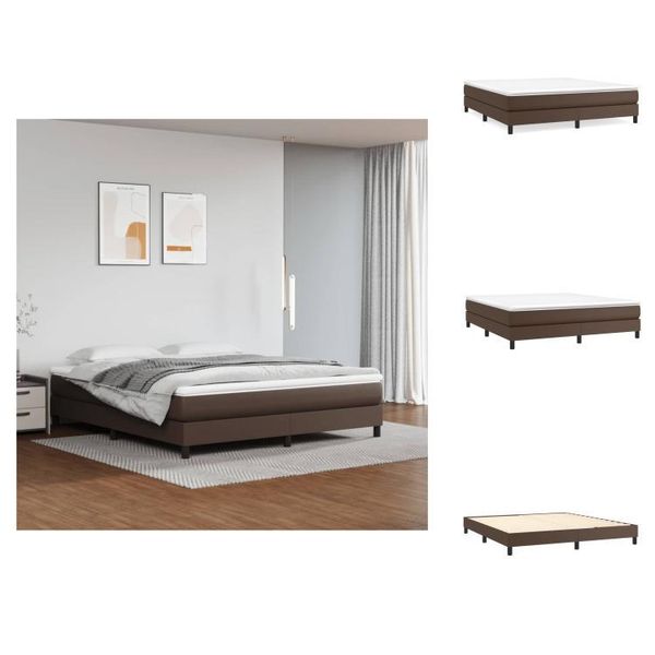 Vidaxl Letto A Molle Insacchettate Marrone 180X200 Cm In Pelle Finta - Letti & Strutture Letto-image