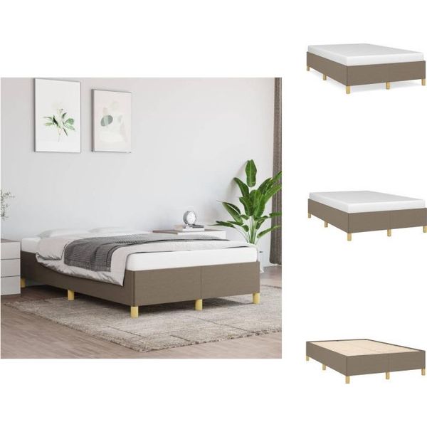Vidaxl Struttura Letto In Tessuto Taupe 120X200 Cm - Letti E Strutture Letto-image
