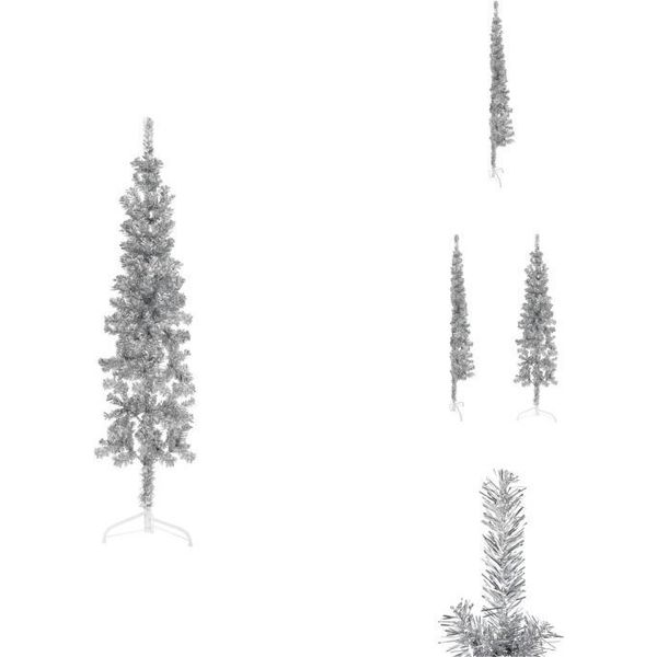 Vidaxl Supporto Per Mezzo Albero Di Natale Artificiale Slim Silver 150 Cm - Alberi Di Natale-image
