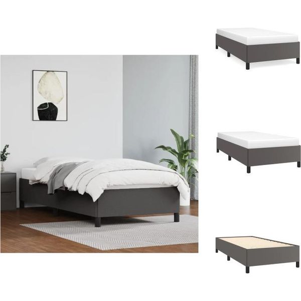 Vidaxl Struttura Letto Grigio 80X200 Cm In Similcuoio - Letti E Strutture Letto-image