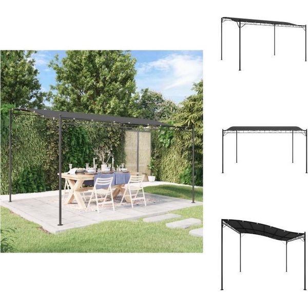 Vidaxl Tenda Antracite 4X3 M 180 G/M² In Tessuto E Acciaio - Padiglioni E Tende Per Feste-image