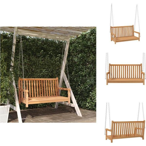 Vidaxl Dondolo Hollywood In Legno Massiccio Teak 114X60X64 Cm - Dondoli Hollywood-image