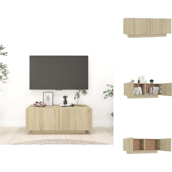 Mobile Tv Vidaxl Rovere Sonoma 100X35X40 Cm Materiale A Base Di Legno - Mobili Tv-image