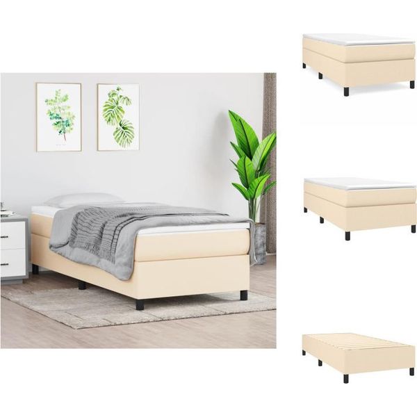 Vidaxl Letto A Molle Insacchettate Crema 90X190 Cm In Tessuto - Letti E Strutture Letto-image
