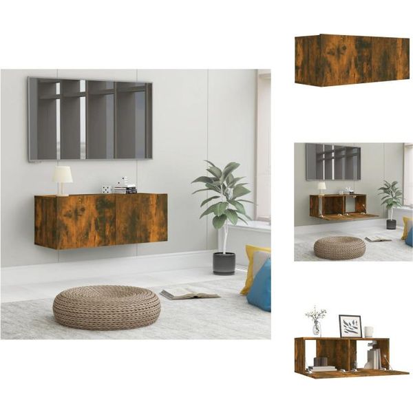 Mobile Tv Vidaxl Rovere Fumé 80X30X30 Cm Materiale A Base Di Legno - Mobili Tv-image