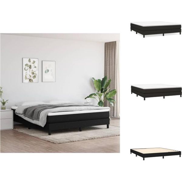 Vidaxl Letto A Molle Insacchettate Nero 160X200 Cm Tessuto - Letti E Strutture Letto-image