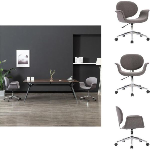 Vidaxl Sedia Da Ufficio Girevole In Tessuto Grigio - Sedie Da Ufficio-image