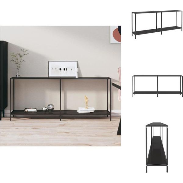 Vidaxl Consolle Nera 180X35X75,5 Cm In Vetro Temperato - Tavolini-image