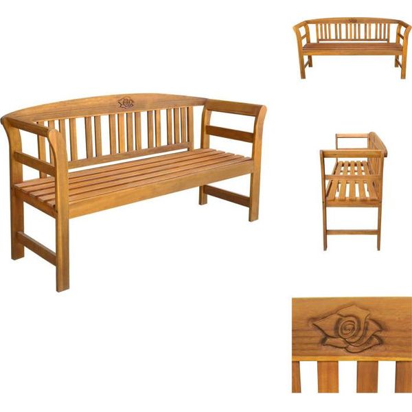 Vidaxl Panchina Da Giardino 157 Cm In Legno Massiccio Di Acacia - Panchine Da Giardino-image
