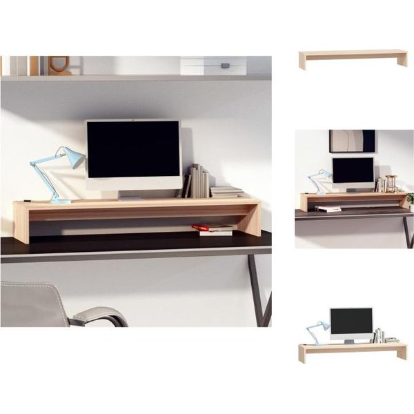 Vidaxl Supporto Per Monitor 100X27X15 Cm In Legno Di Pino Massiccio - Mobili Tv-image
