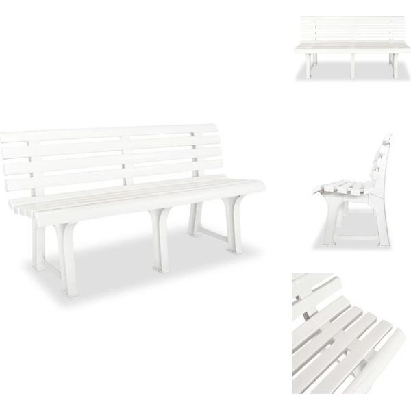 Vidaxl Panchina Da Giardino 145,5 Cm In Plastica Bianca - Panchine Da Giardino-image