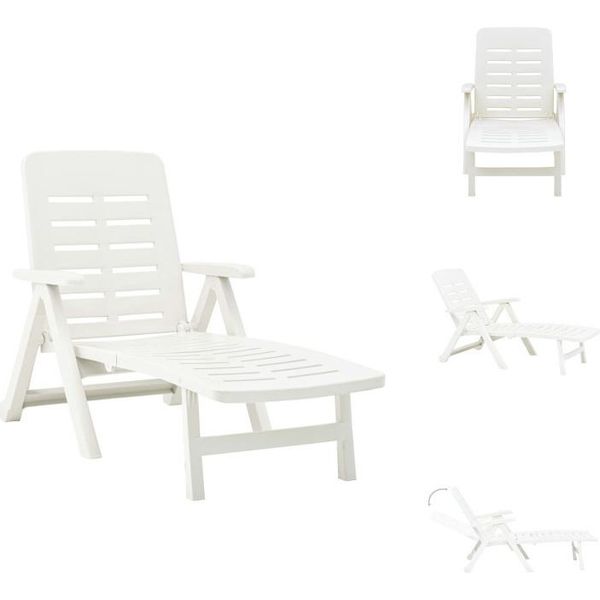 Vidaxl Lettino Pieghevole In Plastica Bianco - Lettini Prendisole-image