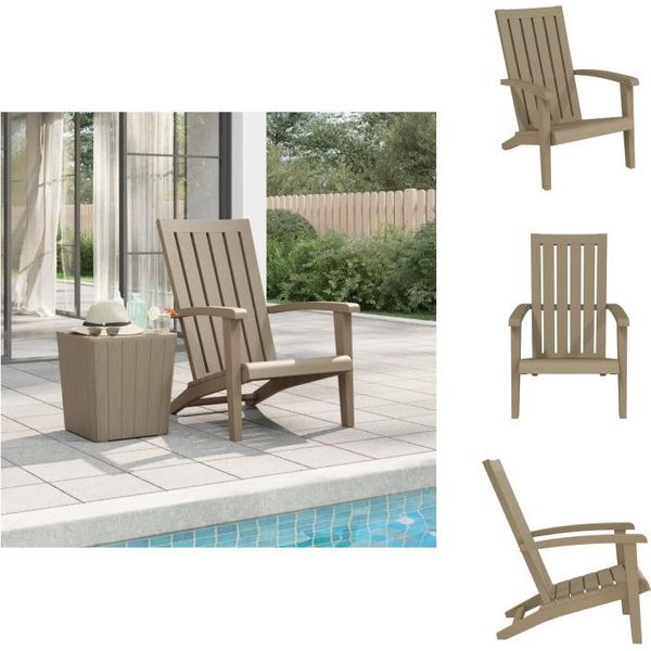 Vidaxl Sedia Da Giardino Adirondack In Polipropilene Marrone Chiaro - Sedie Da Giardino-image