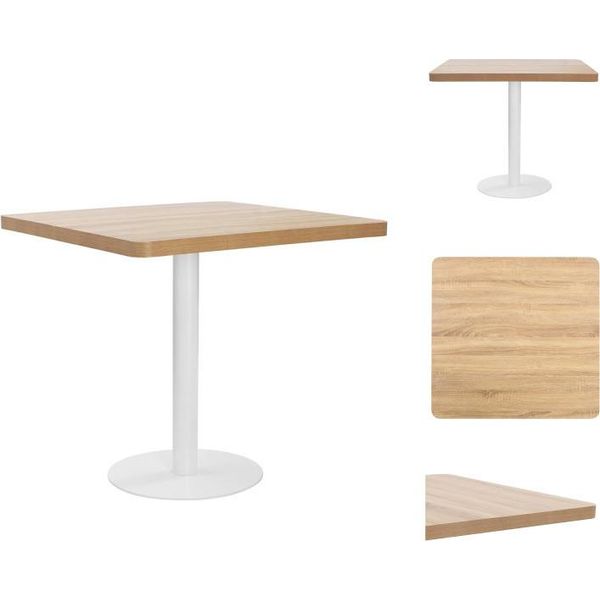 Vidaxl Tavolo Da Bistrot Marrone Chiaro 80X80 Cm Mdf - Tavoli Da Pranzo-image