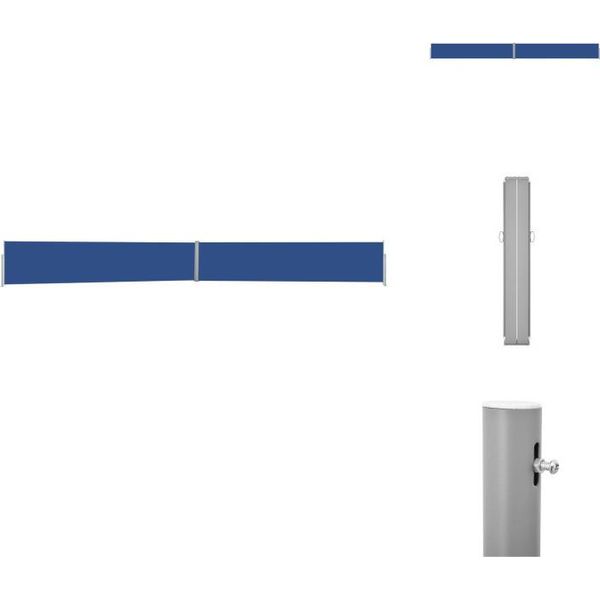 Vidaxl Tenda Laterale Estensibile 140X1200 Cm Blu - Ombrelloni E Tende Da Sole-image