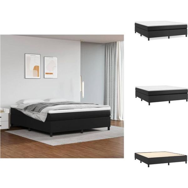 Vidaxl Letto A Molle Insacchettate Nero 160X200 Cm In Pelle Finta - Letti E Strutture Letto-image