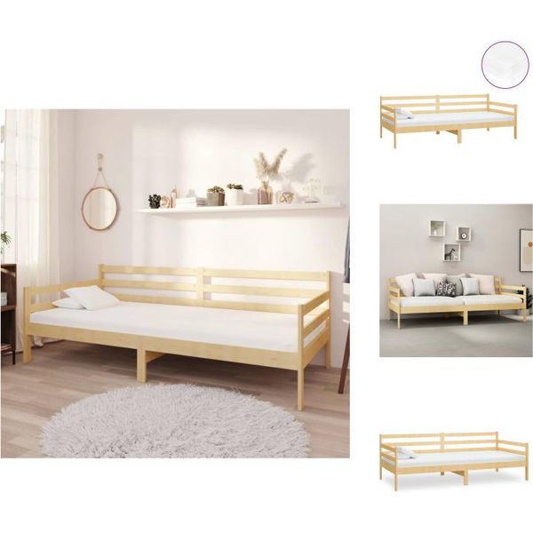 Vidaxl Letto Da Giorno Con Materasso 90X200 Cm In Legno Di Pino Massiccio - Letti E Strutture Letto-image