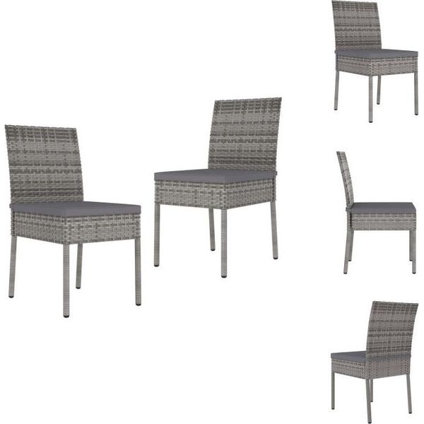 Vidaxl Sedie Da Pranzo Da Giardino 2 Pz. Poli Rattan Grigio - Sedie Da Giardino-image