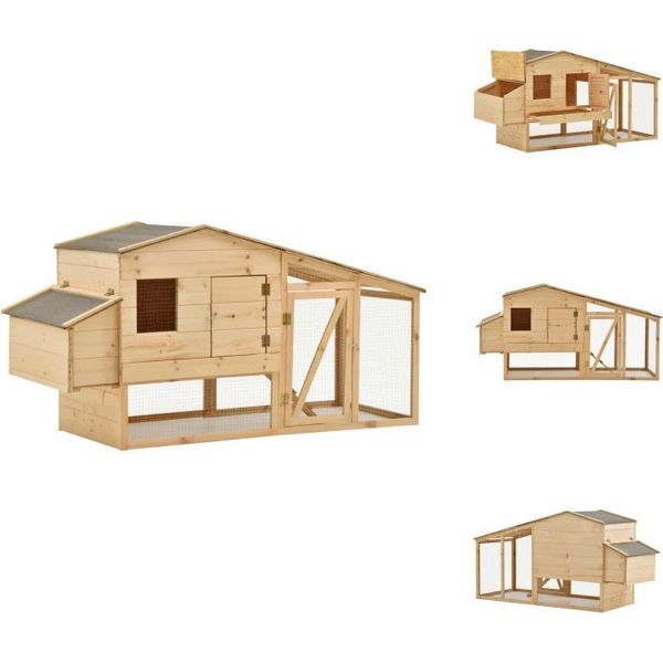 Vidaxl Gabbia Per Polli In Legno Massiccio Di Pino 178X67X92 Cm - Habitat E Recinti Per Piccoli Animali-image
