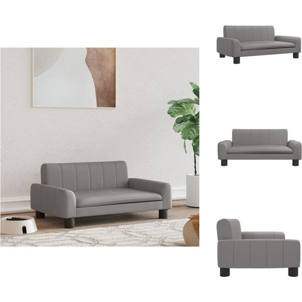 Vidaxl Letto Per Cani Grigio 70X45X30 Cm In Pelle Finta - Letti Per Cani-image