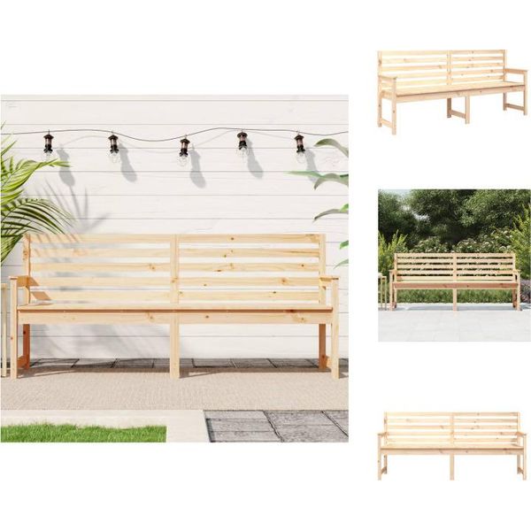 Vidaxl Panca Da Giardino 203,5X48X91,5 Cm In Legno Di Pino Massiccio - Panche Da Giardino-image