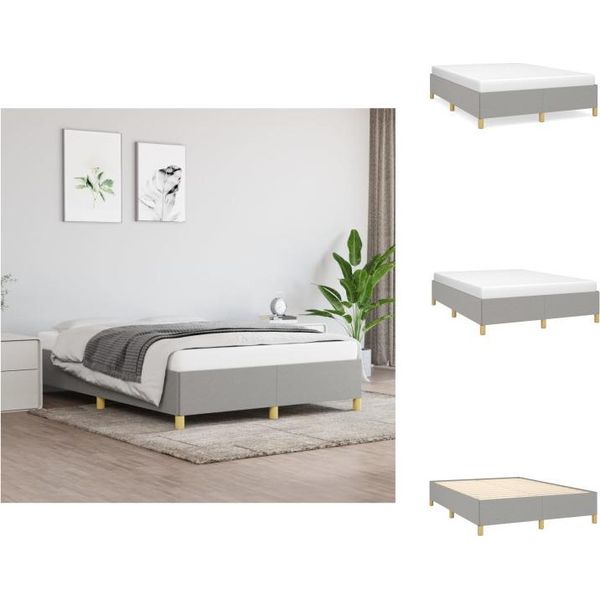 Vidaxl Struttura Letto Grigio Chiaro 140X190 Cm In Tessuto - Letti E Strutture Letto-image