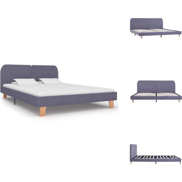 Vidaxl Struttura Letto In Tessuto Grigio Chiaro 180X200 Cm - Letti E Strutture Letto-image