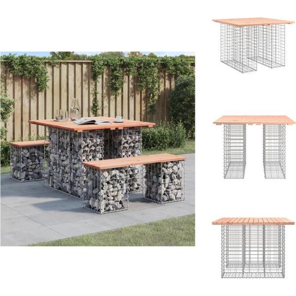 Vidaxl Panchina Da Giardino In Gabbione 100X102X72 Cm In Legno Massiccio Di Abete Douglas - Panchine Da Giardino-image