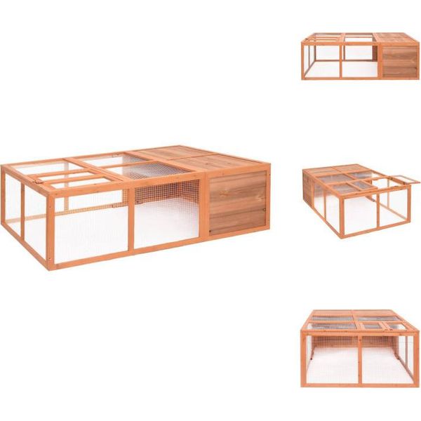 Vidaxl Gabbia Per Animali Da Giardino 150X100X50 Cm In Legno Massiccio Di Abete - Habitat E Recinti Per Piccoli Animali-image