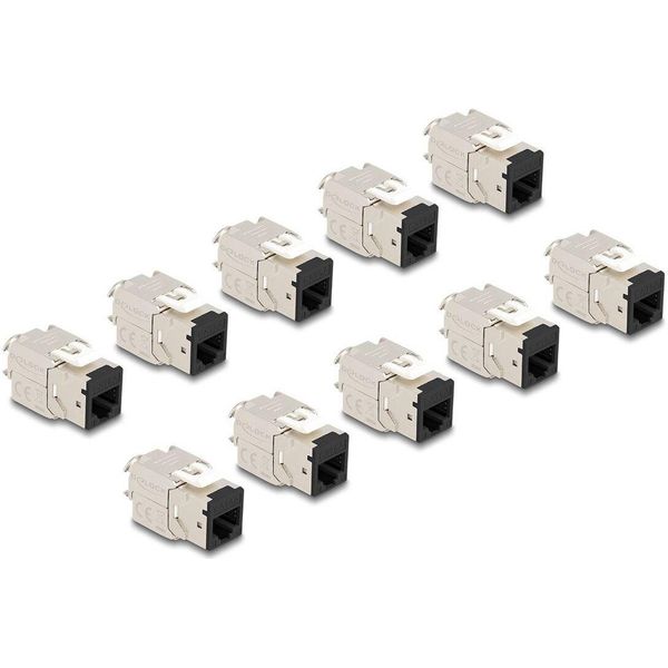 Delock - Keystone-Modul - RJ-45 (W) Zu Lsa (W) - Stp - Cat 6A - Schwarz (Packung Mit 10) (88118)-image