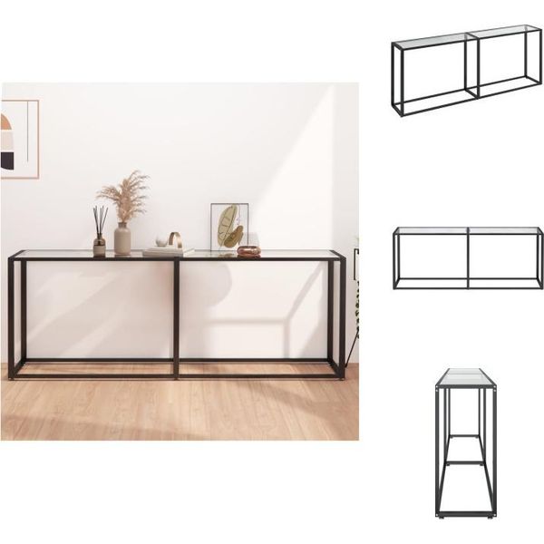 Vidaxl Tavolo Consolle Trasparente 200X35X75,5 Cm In Vetro Temperato - Tavolini-image