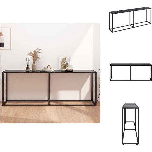 Vidaxl Consolle Nera 200X35X75,5 Cm In Vetro Temperato - Tavoli Laterali-image