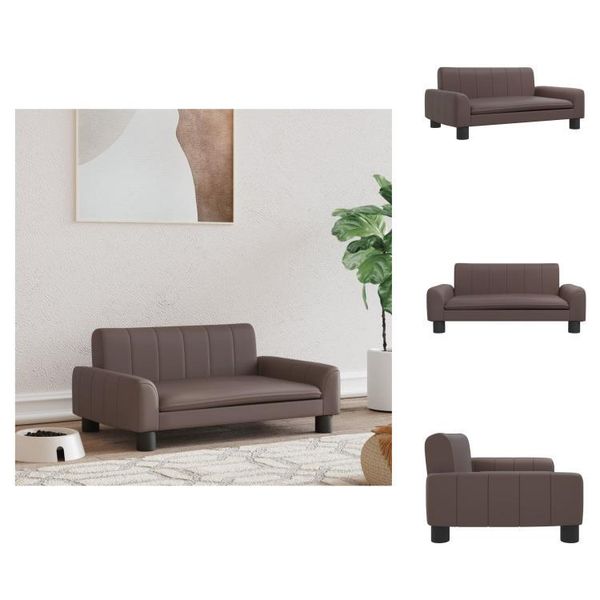 Vidaxl Letto Per Cani Marrone 70X45X30 Cm In Pelle Finta - Letti Per Cani-image
