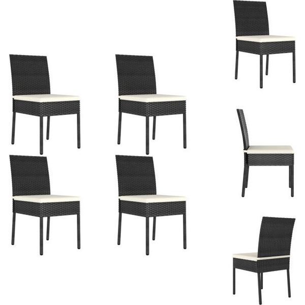 Vidaxl Sedie Da Pranzo Da Giardino 4 Pz. Poly Rattan Nero - Sedie Da Giardino-image