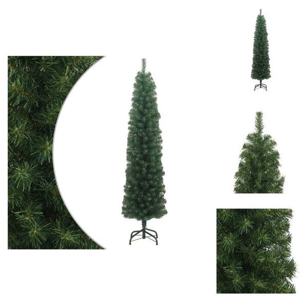 Vidaxl Albero Di Natale Artificiale Slim Con Supporto Verde 180 Cm Pvc - Alberi Di Natale-image
