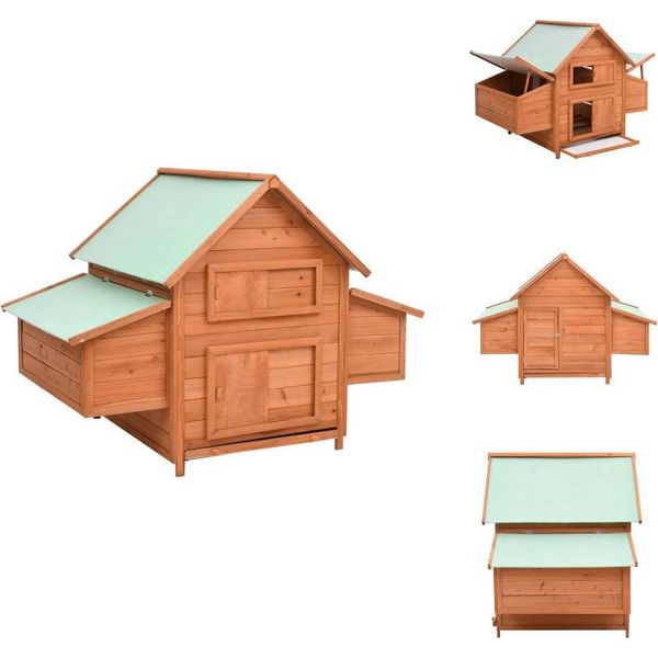 Vidaxl Pollaio 152X96X110 Cm In Legno Massiccio Di Abete - Habitat & Recinti Per Piccoli Animali-image
