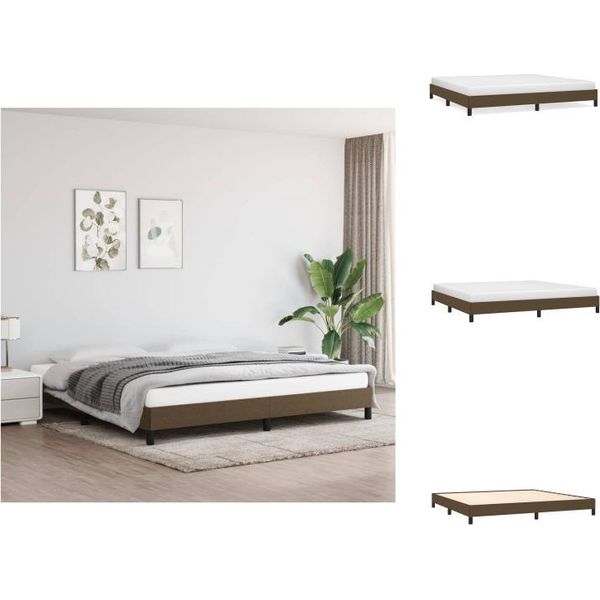 Vidaxl Struttura Letto In Tessuto Marrone Scuro 200X200 Cm - Letti E Strutture Letto-image