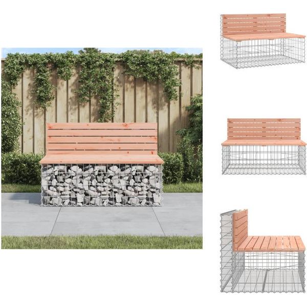 Vidaxl Panchina Da Giardino Gabion 103X70X65 Cm In Legno Massiccio Di Abete Douglas - Panchine Da Giardino-image