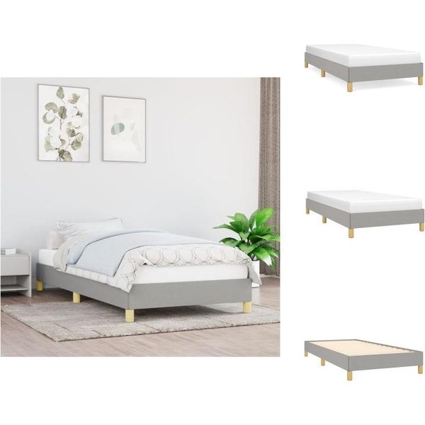 Vidaxl Struttura Letto Grigio Chiaro 100X200 Cm In Tessuto - Letti E Strutture Letto-image