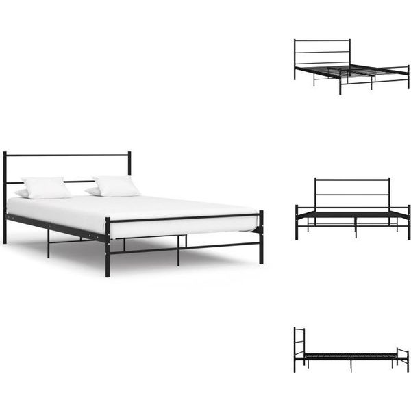 Vidaxl Struttura Letto In Metallo Nero 160×200 Cm - Letti E Strutture Letto-image