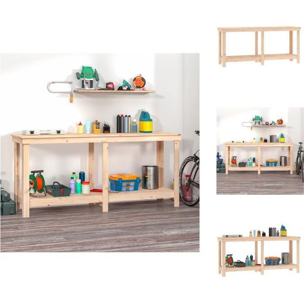 Banco Da Lavoro Vidaxl 180X50X80 Cm In Legno Di Pino Massiccio - Banchi Da Lavoro-image